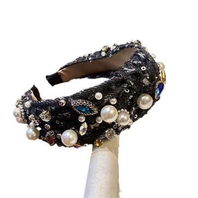 Horquilla Barroca de Denim con Cristales y Rhinestones - Image 11