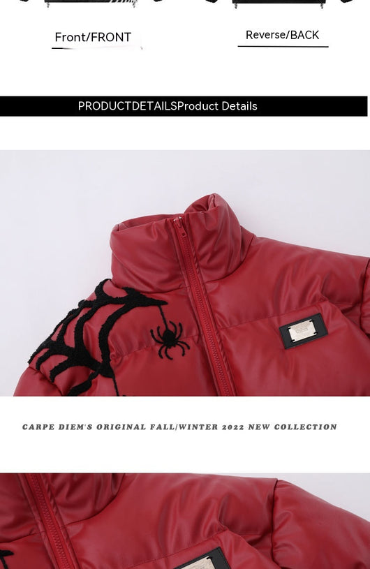 Chaqueta Acolchada de Cuero PU con Forro de Algodón Grueso para Hombre - Image 9