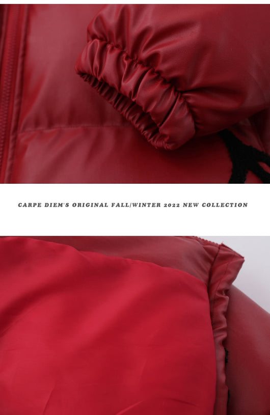 Chaqueta Acolchada de Cuero PU con Forro de Algodón Grueso para Hombre - Image 12