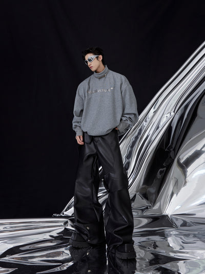 Suéter con Cuello Alto y Hombreras de Diseño Contemporáneo - Image 11