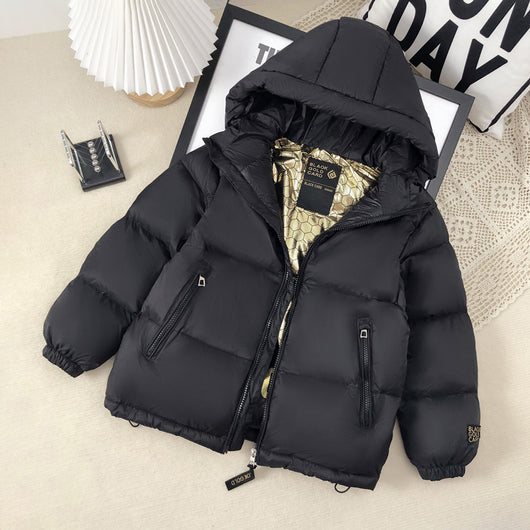 Abrigo Acolchado Infantil Invierno - Chaqueta Gruesa Dorada y Negra - Image 11