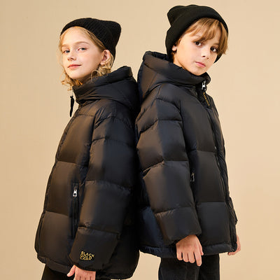 Abrigo Acolchado Infantil Invierno - Chaqueta Gruesa Dorada y Negra - Image 13