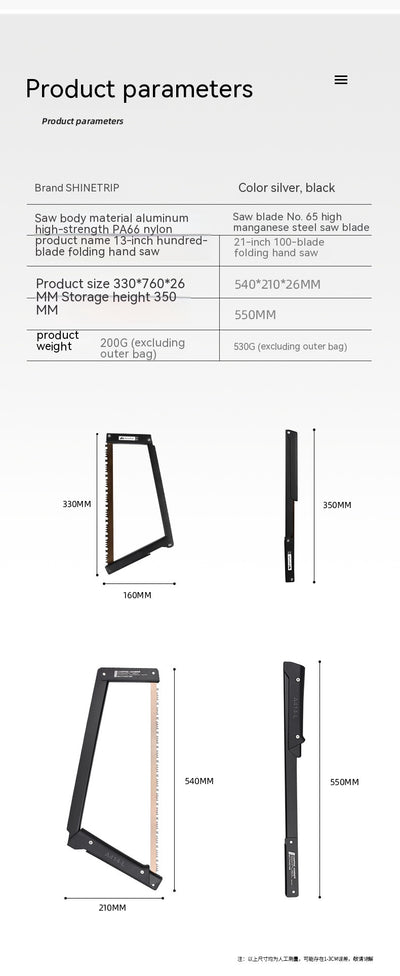 Sierra Plegable Portátil con Mango Ergonómico y Aleación de Aluminio - Image 30