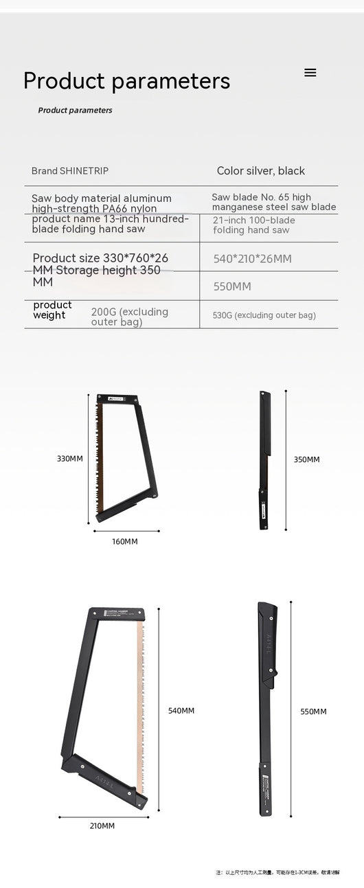 Sierra Plegable Portátil con Mango Ergonómico y Aleación de Aluminio - Image 30