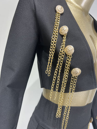 Blusa Larga con Cadena de Botones y Falda Coordinada - Image 18