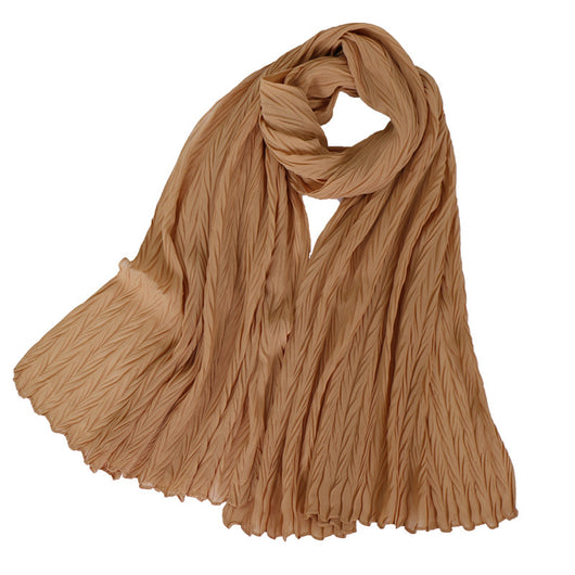 Pañuelo Femenino de Algodón Arrugado en Colores Sólidos - Image 29
