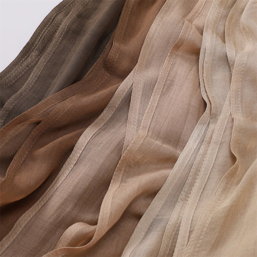 Pañuelo de Algodón y Lino Monocrómático con Ala Ancha - Image 19