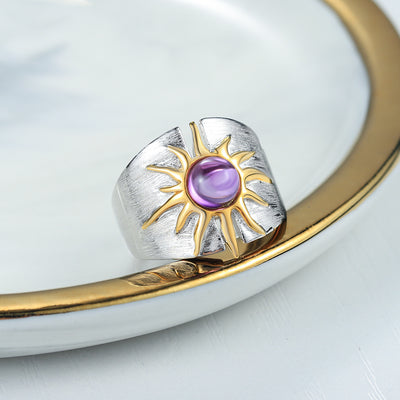 Anillo de Topacio Natural y Amatista en Plata 925 - Image 11
