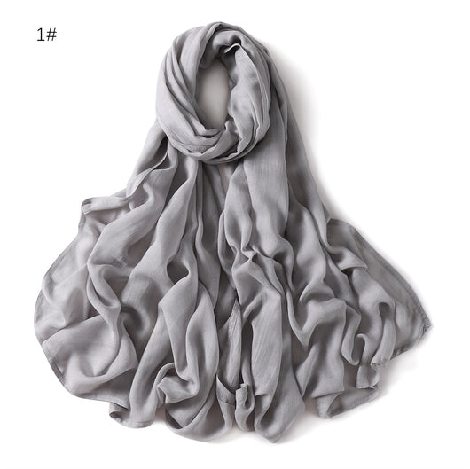 Pañuelo de Algodón y Lino Monocrómático con Ala Ancha - Image 30