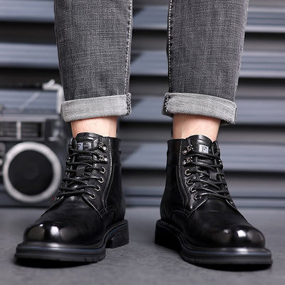 Botas de Cuero Forradas en Felpa para Hombre - Calidez y Estilo Outdoor - Image 13