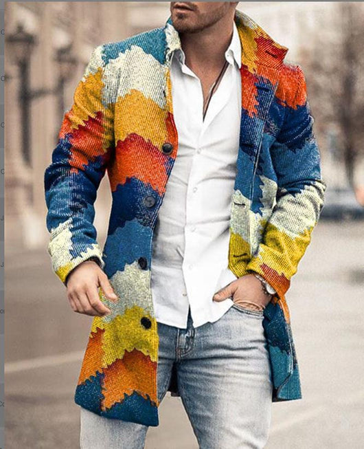 Abrigo Casual de Lana para Hombre con Cuello Alto y Bolsillos - Image 23