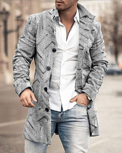 Abrigo Casual de Lana para Hombre con Cuello Alto y Bolsillos - Image 27