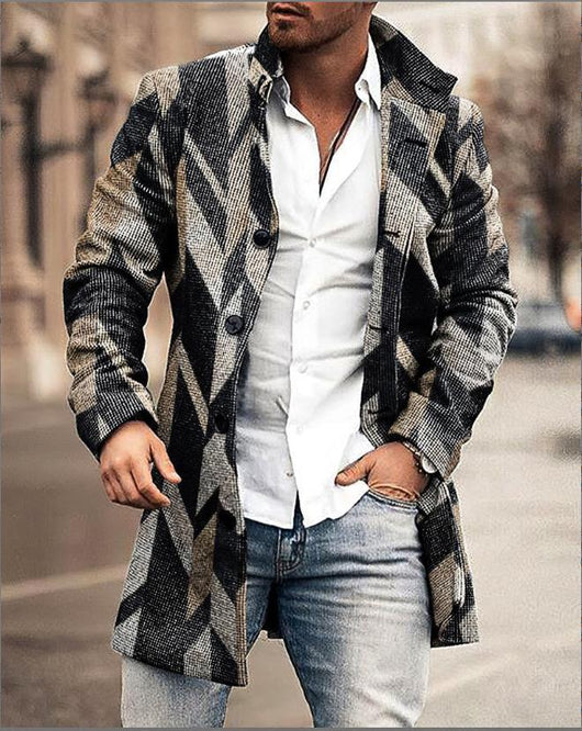 Abrigo Casual de Lana para Hombre con Cuello Alto y Bolsillos - Image 29