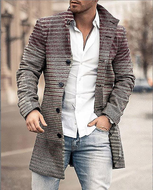 Abrigo Casual de Lana para Hombre con Cuello Alto y Bolsillos - Image 35