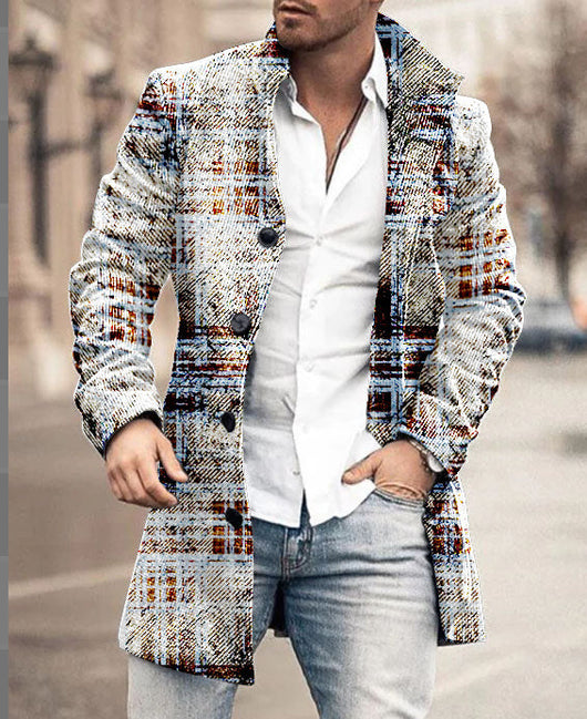 Abrigo Casual de Lana para Hombre con Cuello Alto y Bolsillos - Image 46