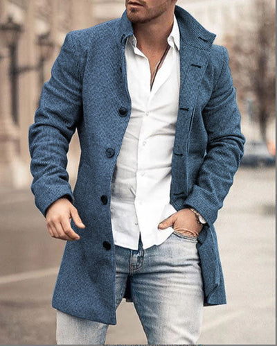 Abrigo Casual de Lana para Hombre con Cuello Alto y Bolsillos - Image 53