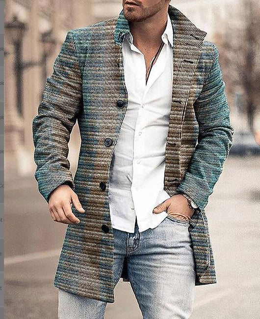 Abrigo Casual de Lana para Hombre con Cuello Alto y Bolsillos - Image 54
