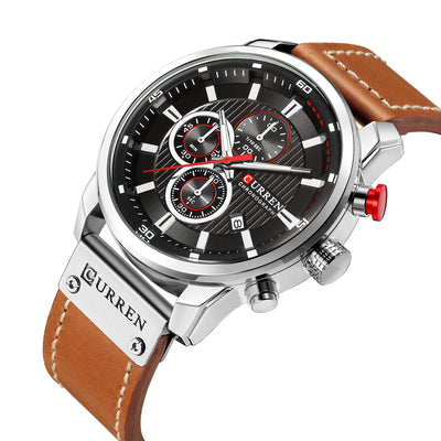Reloj Deportivo Militar Cronógrafo Impermeable Cuero Premium Lujo - Image 4