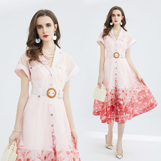 Vestido de Playa con Cuello Camisero y Estampado Veraniego - Image 15