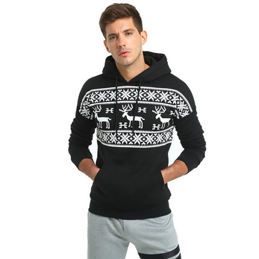 Sudadera con capucha tipo chaqueta navideña para hombre - Image 4