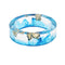 Novo anel de resina de flor seca Sen Xiao Pequeño, flor artesanal, folha dourada, cor epóxi, anel azul celeste, tamanho EUA 10