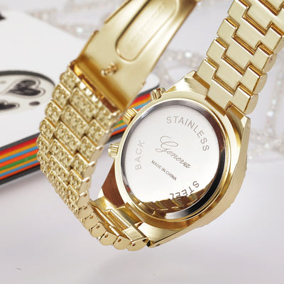 Reloj de Cuarzo Cristal para Mujer - Acero Inoxidable Lujo Geneva Sport - Image 10