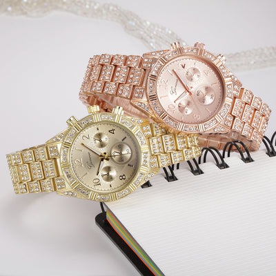 Reloj de Cuarzo Cristal para Mujer - Acero Inoxidable Lujo Geneva Sport - Image 13