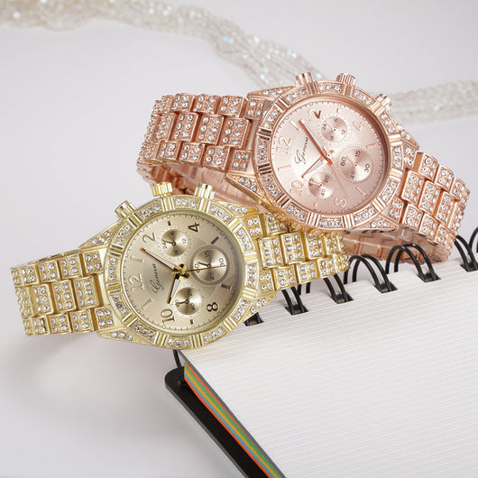 Reloj de Cuarzo Cristal para Mujer - Acero Inoxidable Lujo Geneva Sport - Image 13