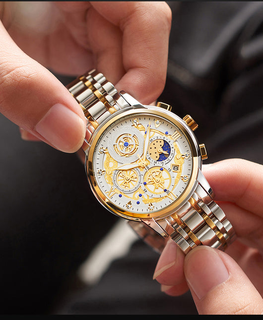 Reloj Deportivo de Lujo para Hombre Acero Inoxidable Cronógrafo Sumergible - Image 6