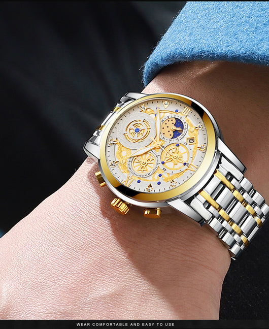 Reloj Deportivo de Lujo para Hombre Acero Inoxidable Cronógrafo Sumergible - Image 7