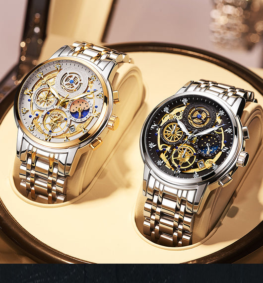 Reloj Deportivo de Lujo para Hombre Acero Inoxidable Cronógrafo Sumergible - Image 9