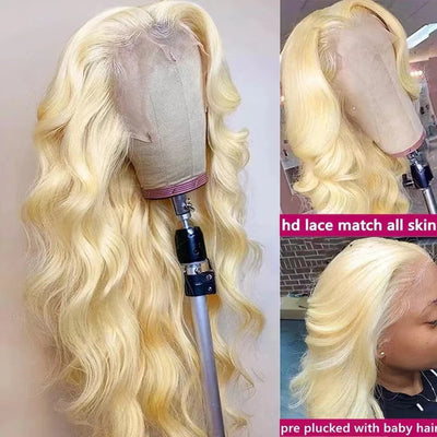 Peluca Rubia Dorada Ondas Grandes con Encaje Frontal - Image 16