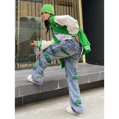 Jeans Coreanos Estilo Callejero Harajuku Fusion Urbano para Mujer - Image 12