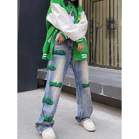 Jeans Coreanos Estilo Callejero Harajuku Fusion Urbano para Mujer - Image 14