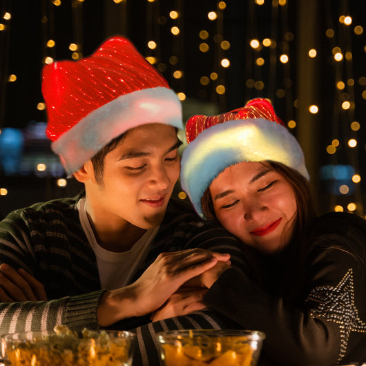Gorro Navideño con Fibra Óptica Multicolor y Luces LED - Image 9