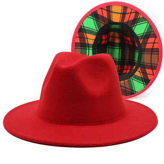 Sombrero Fedora Reversible Bicolor de Lana para Hombre y Mujer - Image 12