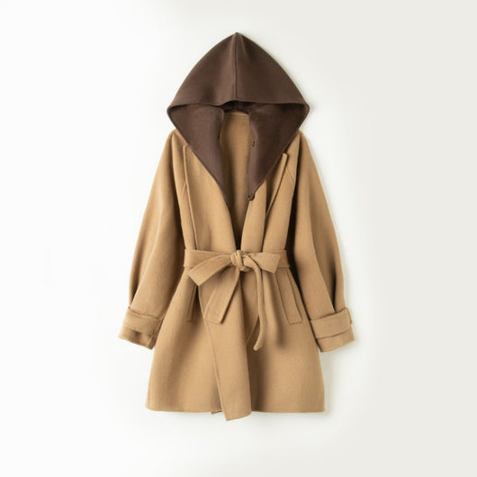 Abrigo de Lana Retro Bicolor Midi para Mujer - Image 16