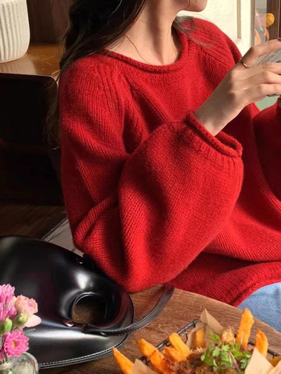 Suéter Tejido de Cuello Alto en Colores Sólidos - Estilo Relajado - Image 12