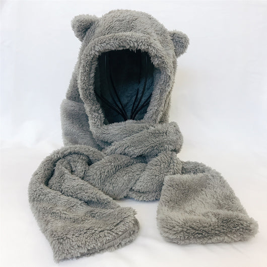 Conjunto Gorro y Bufanda Oso de Peluche para Bebé - Protección Térmica y Estilo Adorable - Image 12