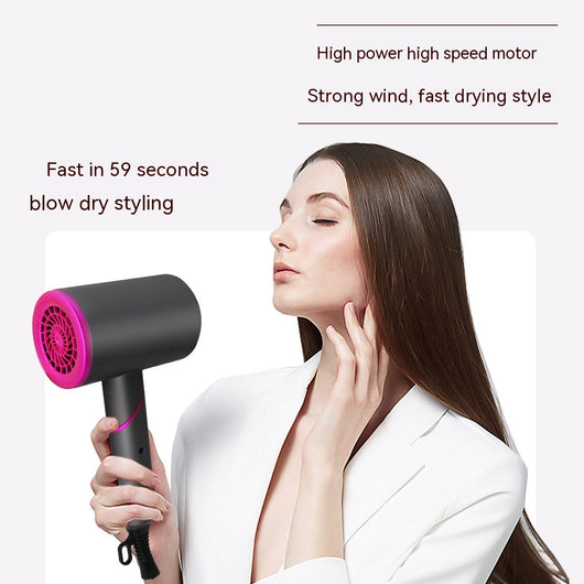 Emerald green folding hair dryer with gold accents, shown with a concentrator, comb, and diffuser nozzle attachments. - Image 9