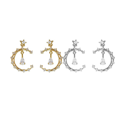 Aretes de Encaje Lunar con Diamantes - Image 7