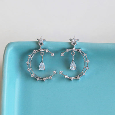 Aretes de Encaje Lunar con Diamantes - Image 8