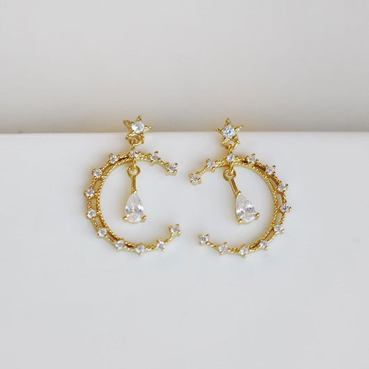 Aretes de Encaje Lunar con Diamantes - Image 10