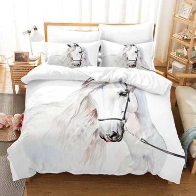 Juego de Edredón 3 Piezas Estampado Caballos Franela Coral - Image 16