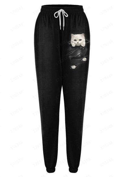 Pantalones Deportivos Holgados con Estampado Digital 3D - Pareja Europeo Americano - Image 26