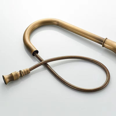 Grifo de Cocina Retráctil Estilo Europeo Antiguo con Cuenca de Cobre - Image 11