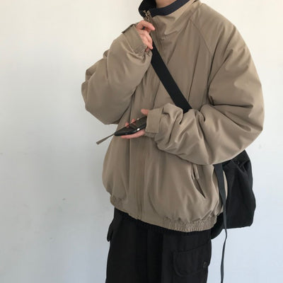 Abrigo Acolchado Retro Japonés con Cuello Alto para Hombre - Image 9