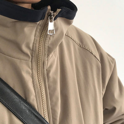 Abrigo Acolchado Retro Japonés con Cuello Alto para Hombre - Image 11