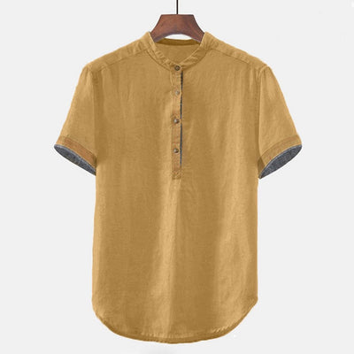 Camisa Hombre Algodón y Lino con Contraste - Image 15