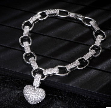Conjunto de Collar y Pulsera Corazón con Micro Incrustaciones - Image 9